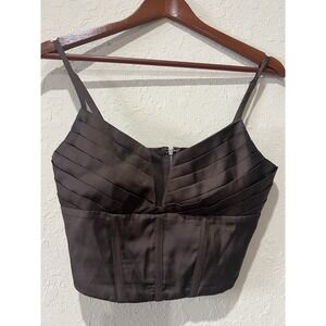 Y2K Medusa‎ Top Babydoll Corset Size Small Brown Bustier Coquette Concert Vacay